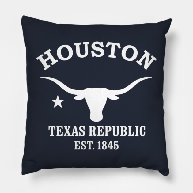 Houston Texas Vintage Retro Throw-Pillow - White Logo