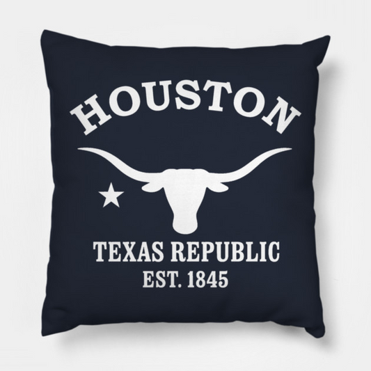 Houston Texas Vintage Retro Throw-Pillow - White Logo