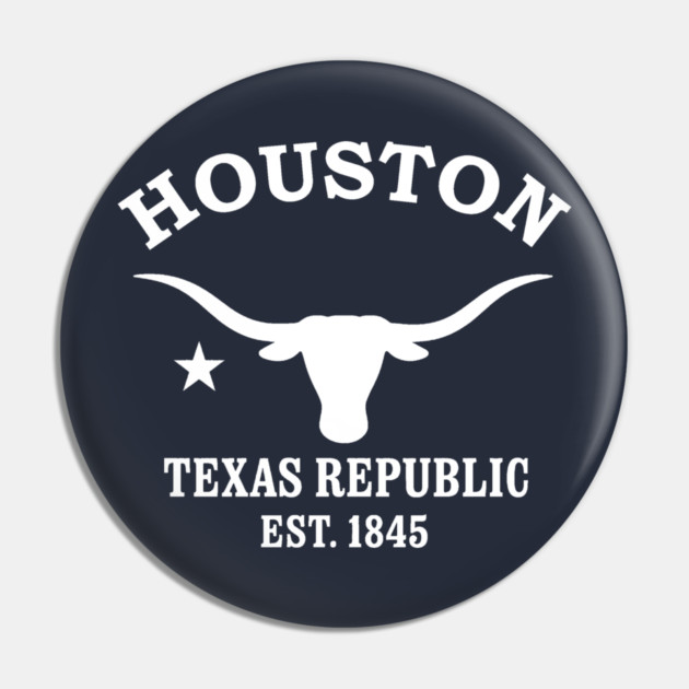 Houston Texas Vintage Retro Pin - White Logo