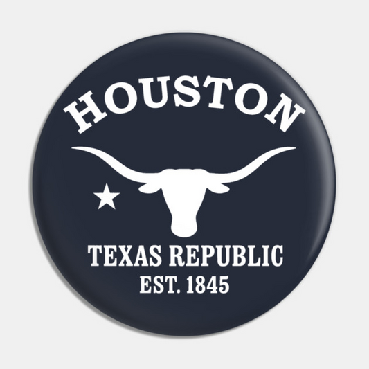 Houston Texas Vintage Retro Pin - White Logo