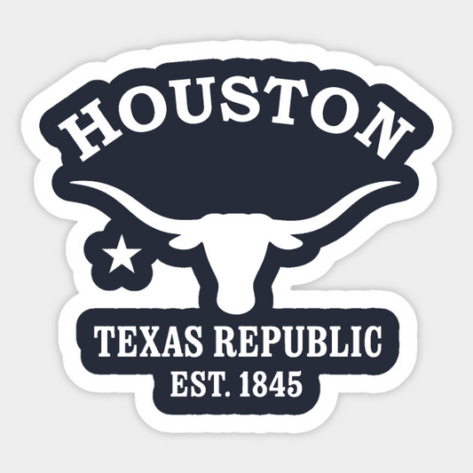 Houston Texas Vintage Retro Sticker - White Logo