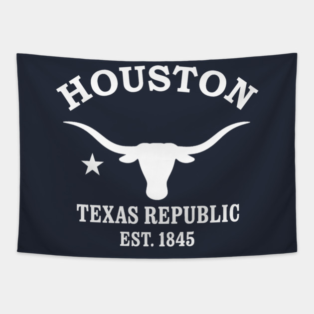 Houston Texas Vintage Retro Tapestry - White Logo