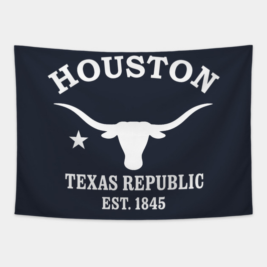 Houston Texas Vintage Retro Tapestry - White Logo