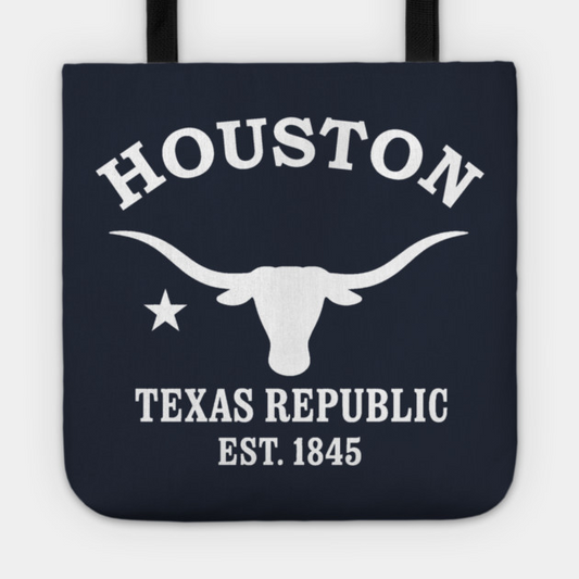 Houston Texas Vintage Retro Tote - White Logo