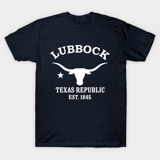 Lubbock Texas Vintage Retro Men's T-Shirt - White Logo - Various Colors