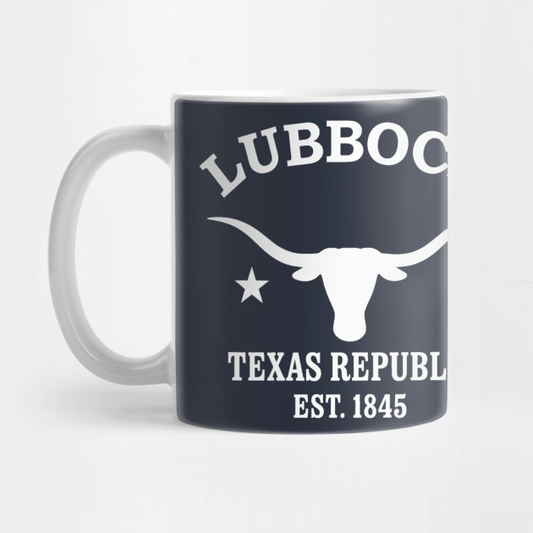Lubbock Texas Vintage Retro Mug - White Logo