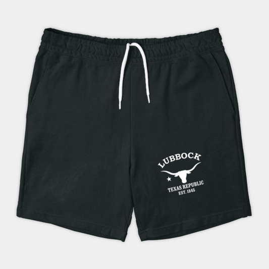 Lubbock Texas Vintage Retro Shorts - White Logo - Various Colors