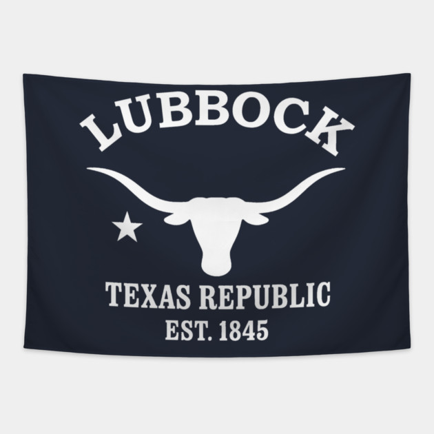 Lubbock Texas Vintage Retro Tapestry - White Logo