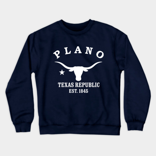 Plano Texas Vintage Retro Crewneck Sweatshirt - White Logo - Various Colors