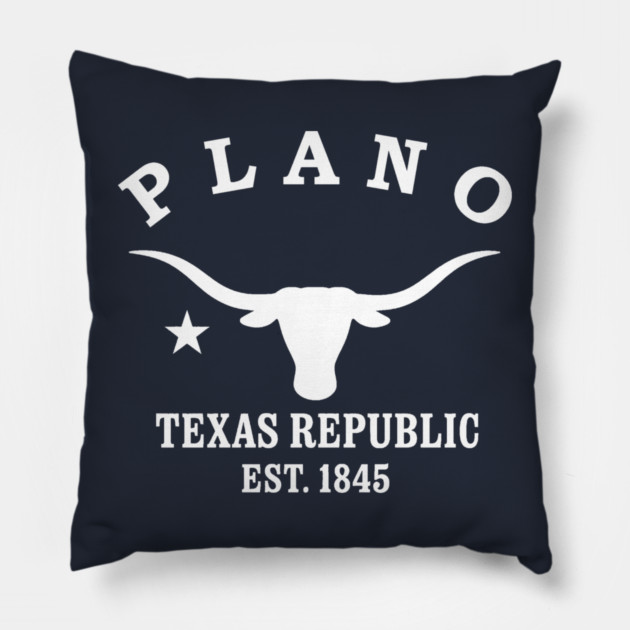 Plano Texas Vintage Retro Throw-Pillow - White Logo