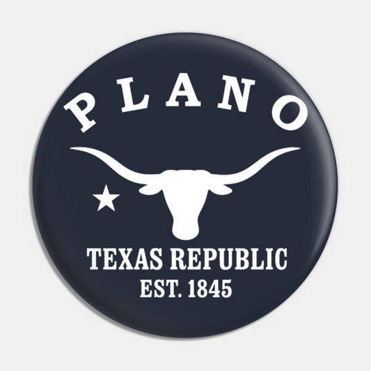 Plano Texas Vintage Retro Pin - White Logo