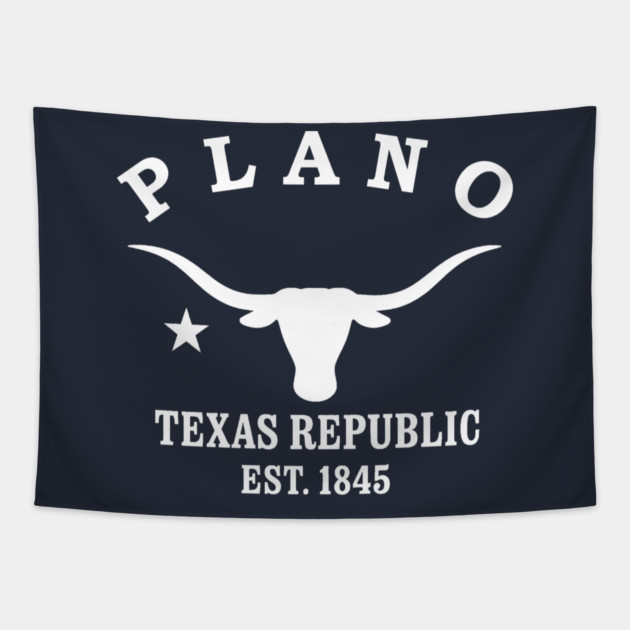 Plano Texas Vintage Retro Tapestry - White Logo