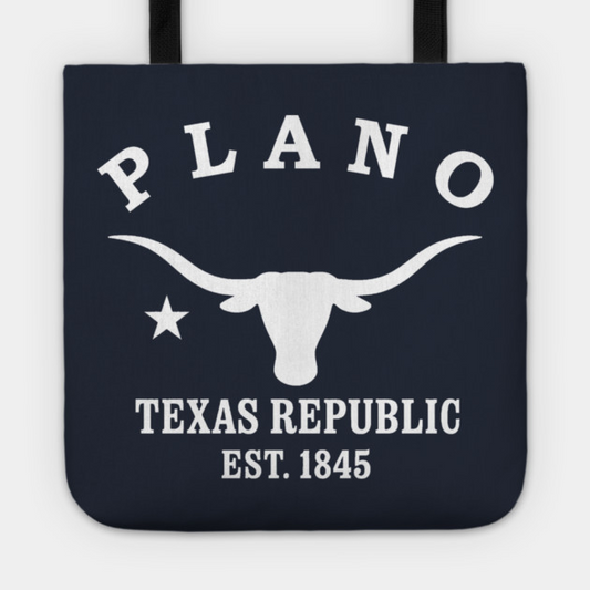 Plano Texas Vintage Retro Tote - White Logo