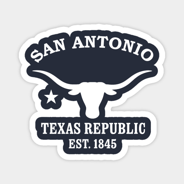 San Antonio Texas Vintage Retro Magnet - White Logo