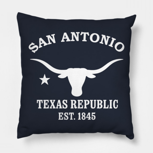San Antonio Texas Vintage Retro Throw-Pillow - White Logo