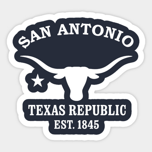 San Antonio Texas Vintage Retro Sticker - White Logo