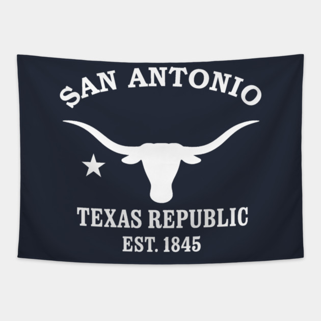 San Antonio Texas Vintage Retro Tapestry - White Logo