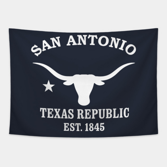 San Antonio Texas Vintage Retro Tapestry - White Logo