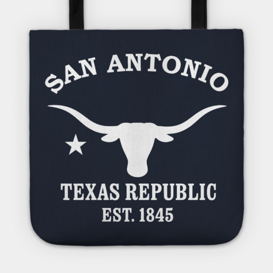 San Antonio Texas Vintage Retro Tote - White Logo
